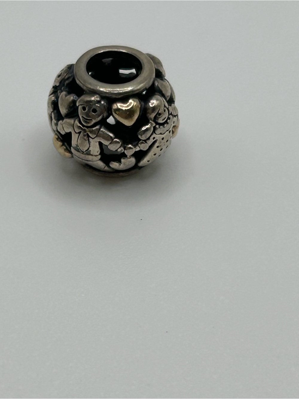 Pandora Family Forever 925 Sterling Silver With 14K Gold Hearts Charm